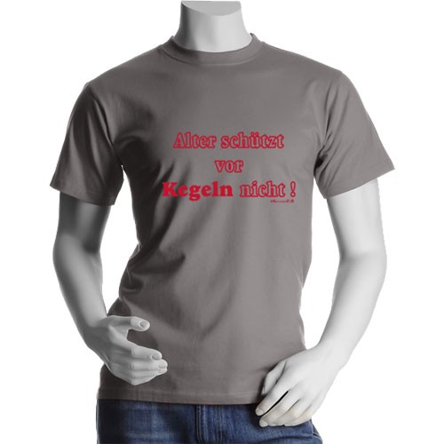 Fun-T-Shirt "Alter schützt vor Kegeln nicht!"