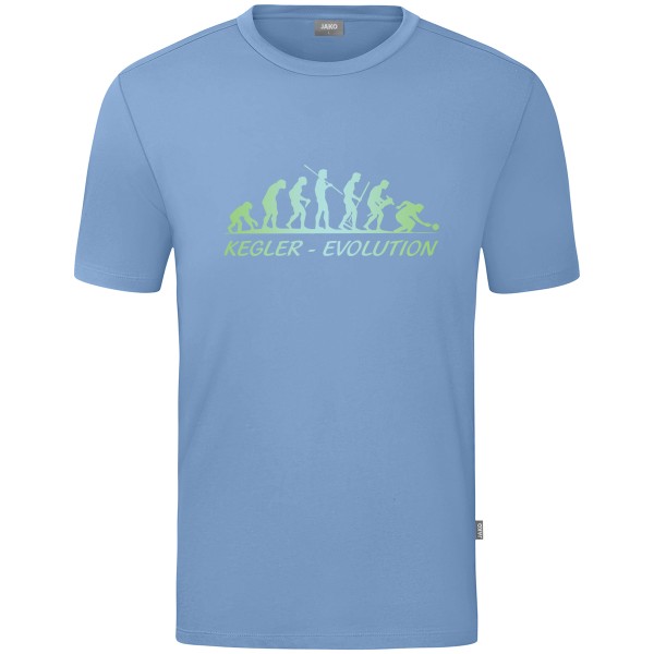 Motiv-T-Shirt "Kegler-Evolution" grün
