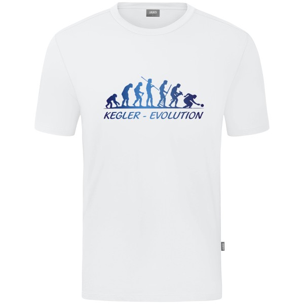 Motiv-T-Shirt "Kegler-Evolution" blau