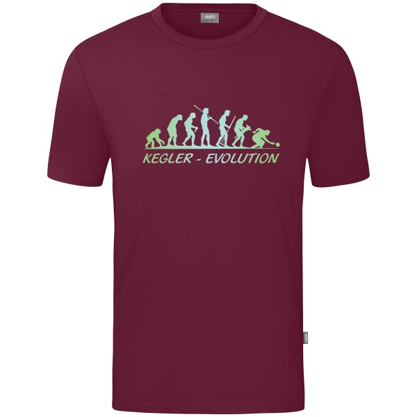 Motiv-T-Shirt "Kegler-Evolution" grün