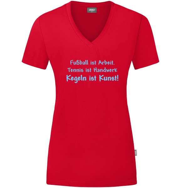 Damen Motiv-T-Shirt "Kegeln ist Kunst" blau