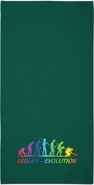 Motiv-Gästehandtuch "Kegler-Evolution" (30x50cm) bunt