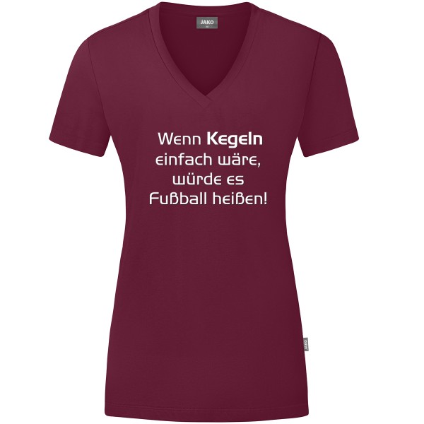 Damen Motiv-T-Shirt "Wenn Kegeln einfach wäre" weiß