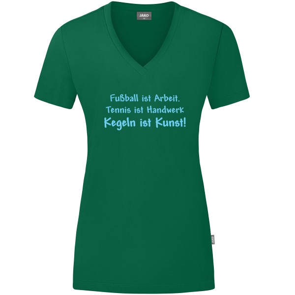 Damen Motiv-T-Shirt "Kegeln ist Kunst" blau