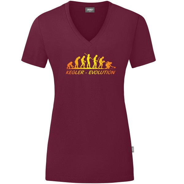 Damen Motiv-T-Shirt "Kegler-Evolution" gelb