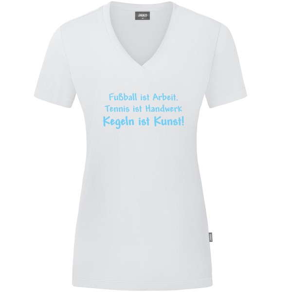 Damen Motiv-T-Shirt "Kegeln ist Kunst" blau