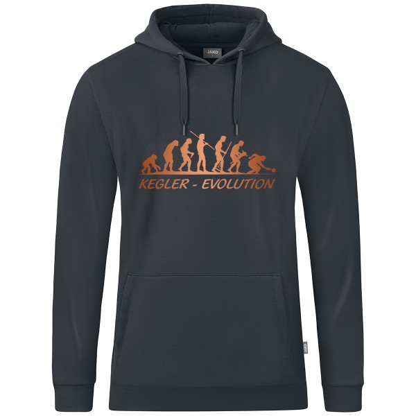 Kids Motiv-Kapuzensweat "Kegler-Evolution" braun
