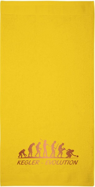 Motiv-Gästehandtuch "Kegler-Evolution" (30x50cm) braun