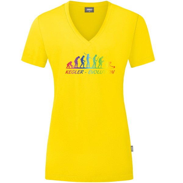 Damen Motiv-T-Shirt "Kegler-Evolution" "Sonderedition" bunt