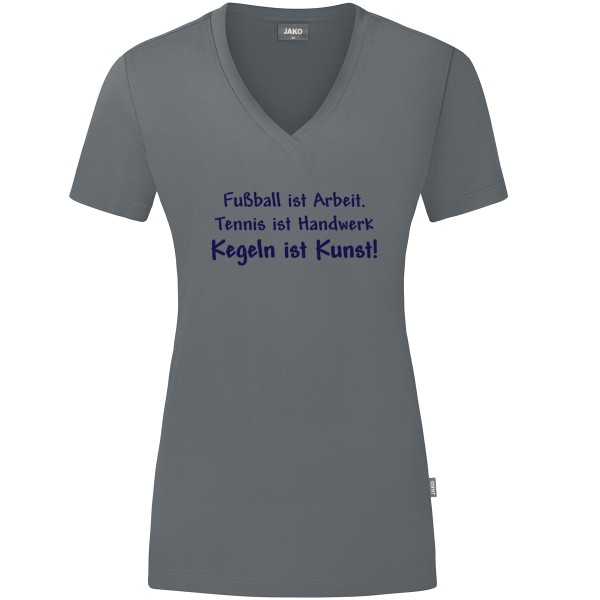 Damen Motiv-T-Shirt "Kegeln ist Kunst" marine