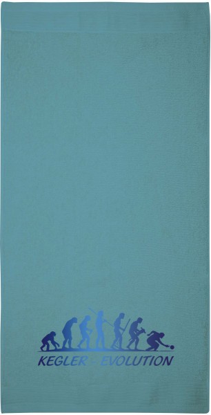 Motiv-Handtuch "Kegler-Evolution" (50x100cm) blau