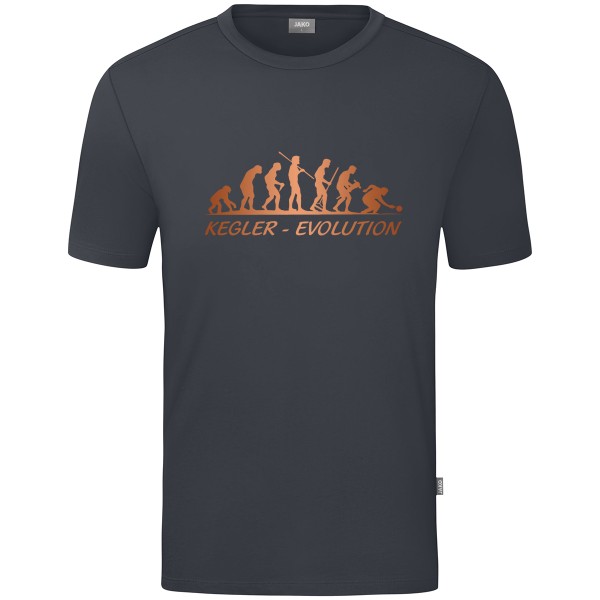 Motiv-T-Shirt "Kegler-Evolution" braun