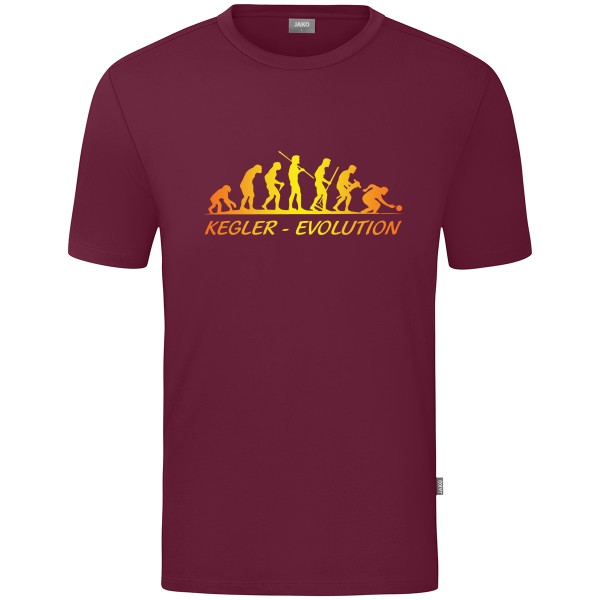 Motiv-T-Shirt "Kegler-Evolution" gelb