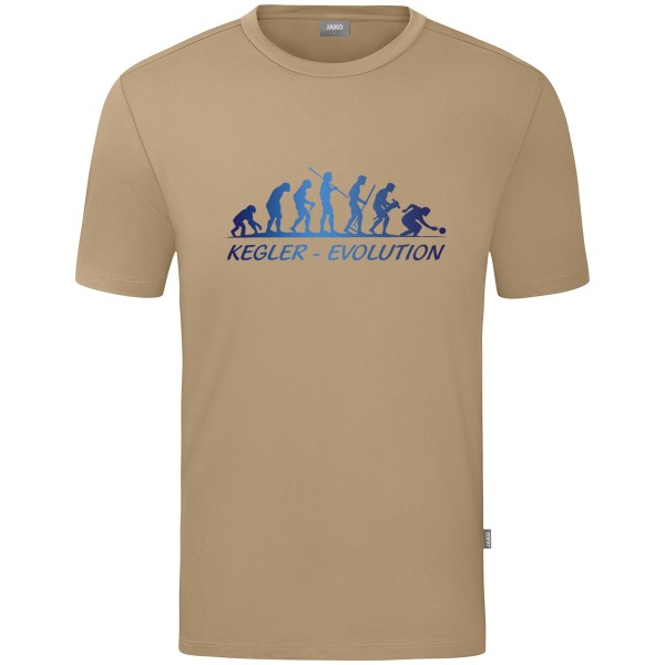 Motiv-T-Shirt "Kegler-Evolution" blau
