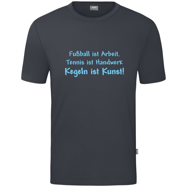 Motiv-T-Shirt "Kegeln ist Kunst" blau