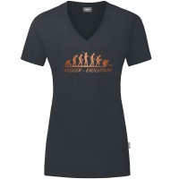 Damen Motiv-T-Shirt "Kegler-Evolution" braun