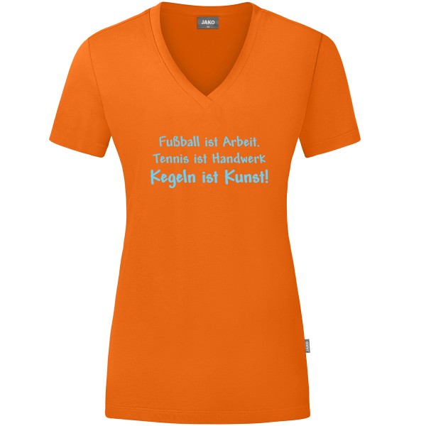 Damen Motiv-T-Shirt "Kegeln ist Kunst" blau