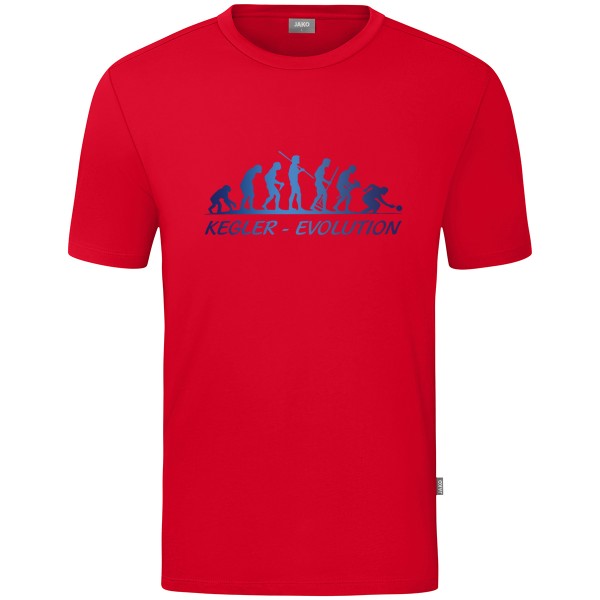 Motiv-T-Shirt "Kegler-Evolution" blau