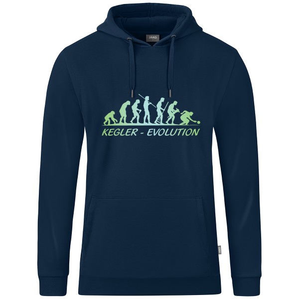 Kids Motiv-Kapuzensweat "Kegler-Evolution" grün