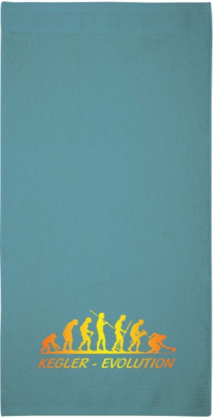 Motiv-Gästehandtuch "Kegler-Evolution" (30x50cm) gelb
