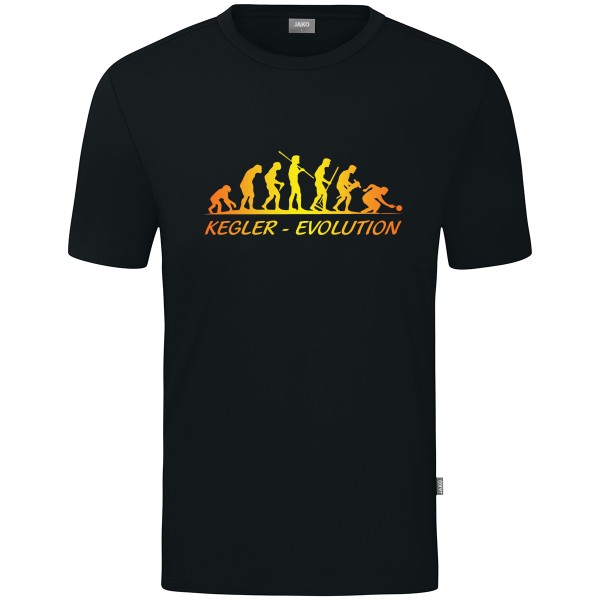 Motiv-T-Shirt "Kegler-Evolution" gelb