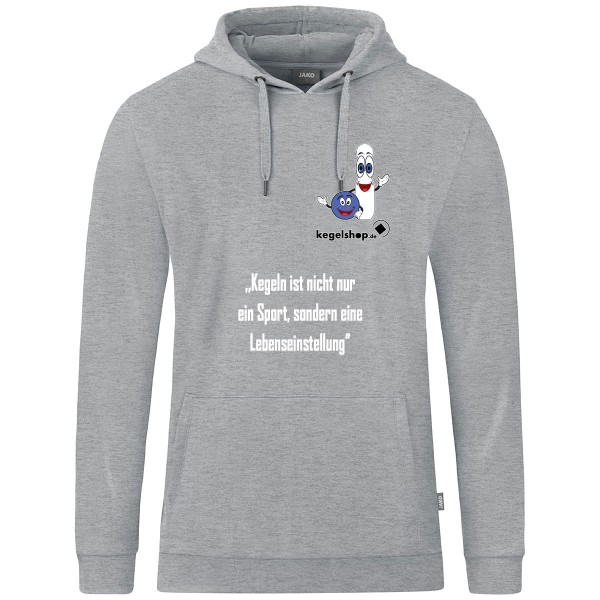 WKV Kapuzensweat Organic hellgrau meliert