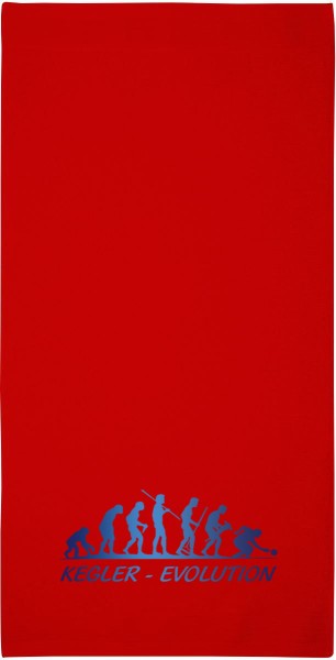 Motiv-Gästehandtuch "Kegler-Evolution" (30x50cm) blau