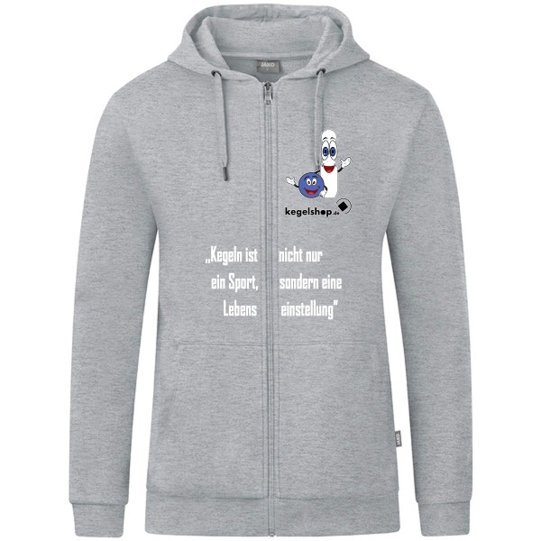 WKV Kapuzenjacke Organic hellgrau meliert